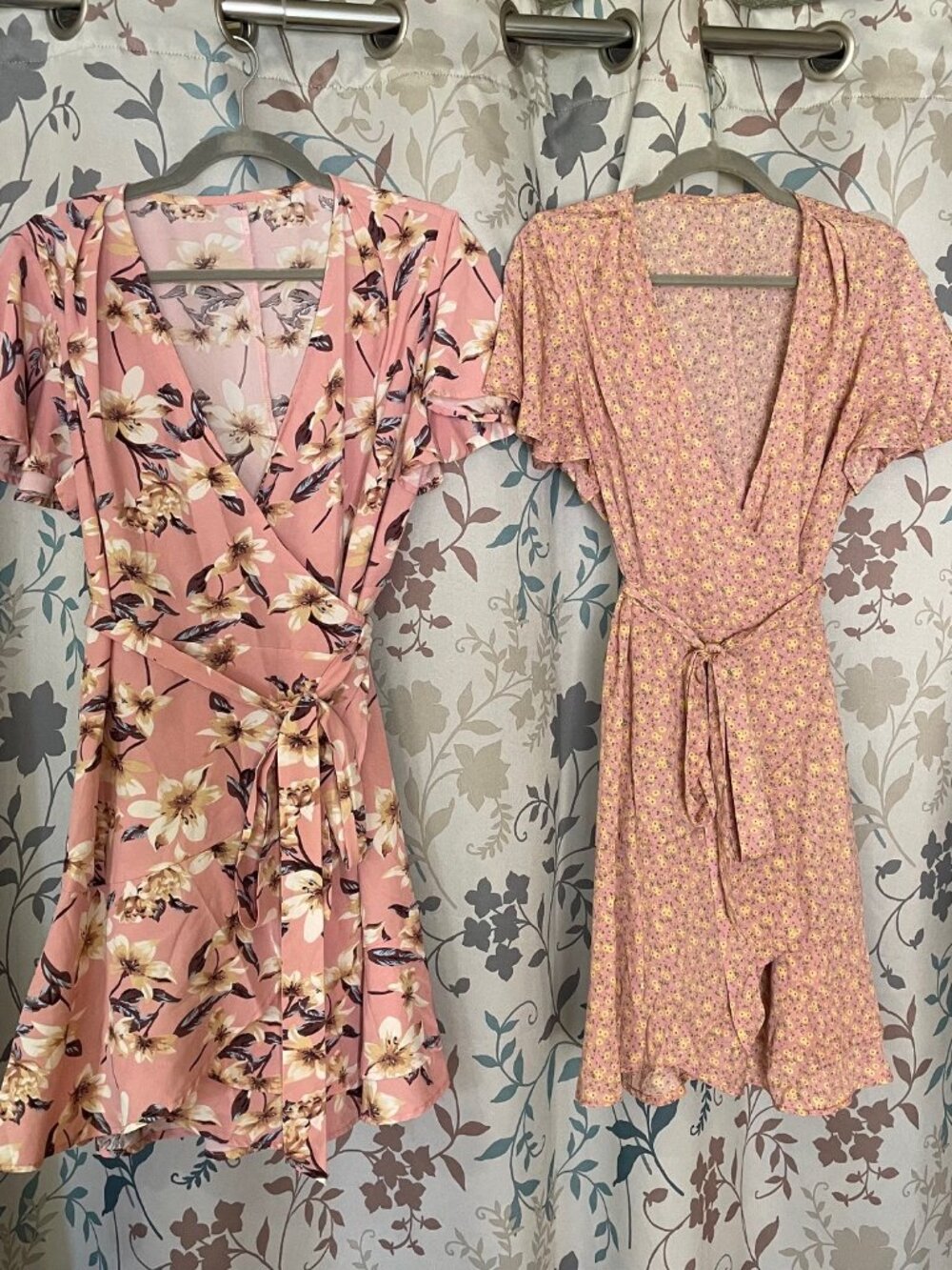 Two wrap style mini dresses
